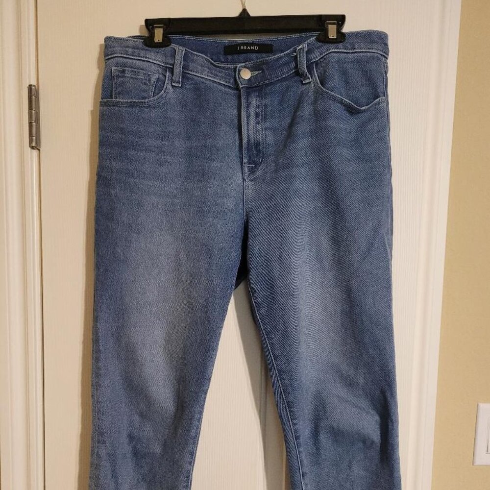 J Brand Women 30 Rugby High Rise Crop Jean JB001144 Light Blue Denim w/ Pockets